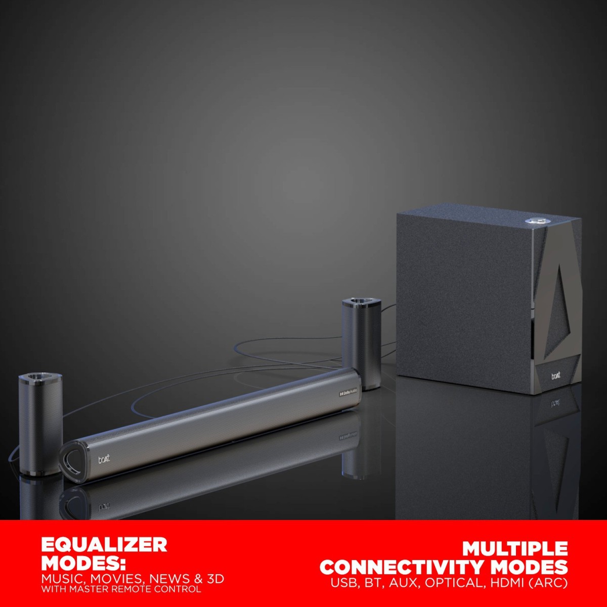 boAt Aavante Bar 3100D 260 W Bluetooth Soundbar (Premium Black, 5.1 Channel)