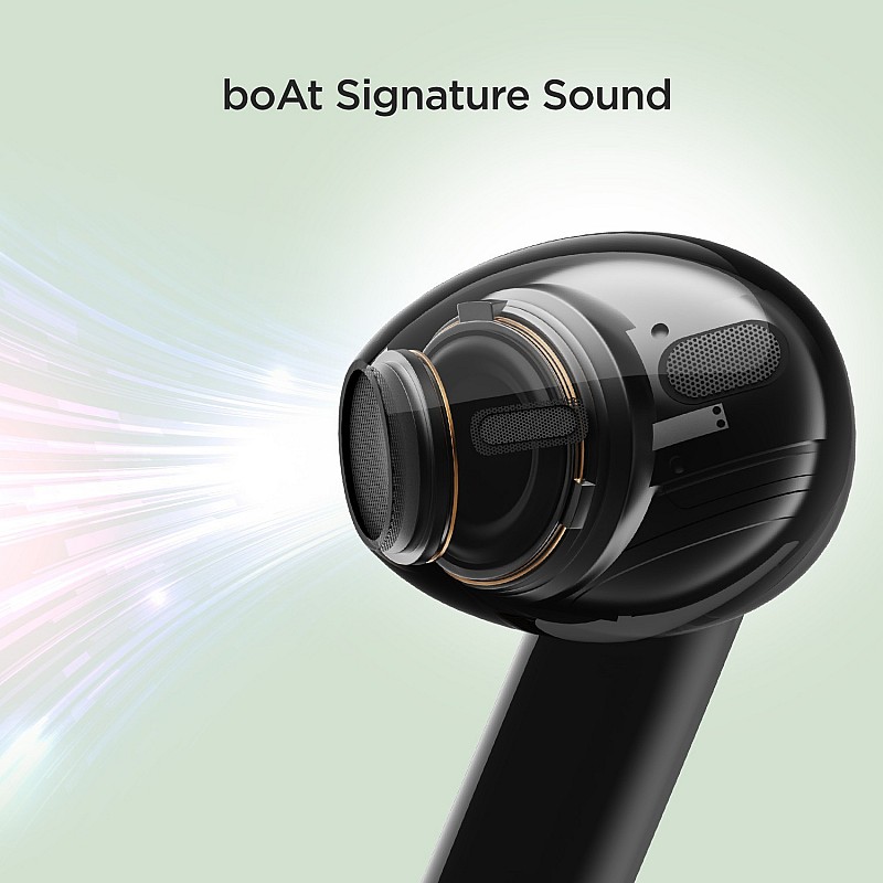 boAt Airdopes 100 with 50 Hours Playback, Beast Mode Bluetooth Headset (Opal Black)