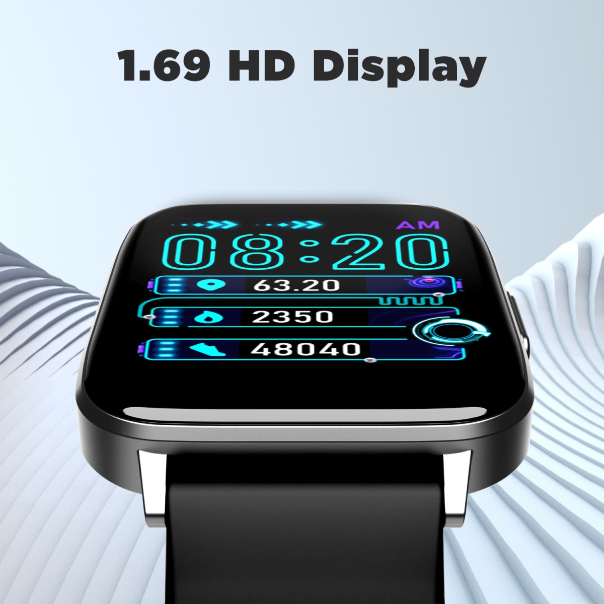 boAt Wave Elite with 1.69 HD Display 700 Black Strap Free Size