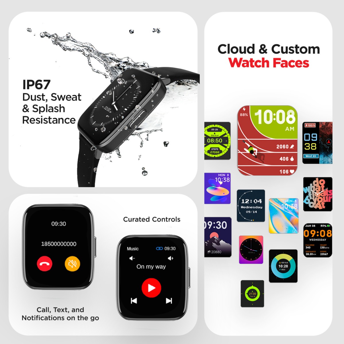 boAt Wave Elite with 1.69 HD Display 700 Black Strap Free Size