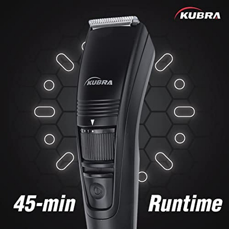 Kubra KB-1016 USB Fast charging, 90 min runtime, Adjustable 20 Length Setting, Ultra Sleek Beard Trimmer for Men (Black)