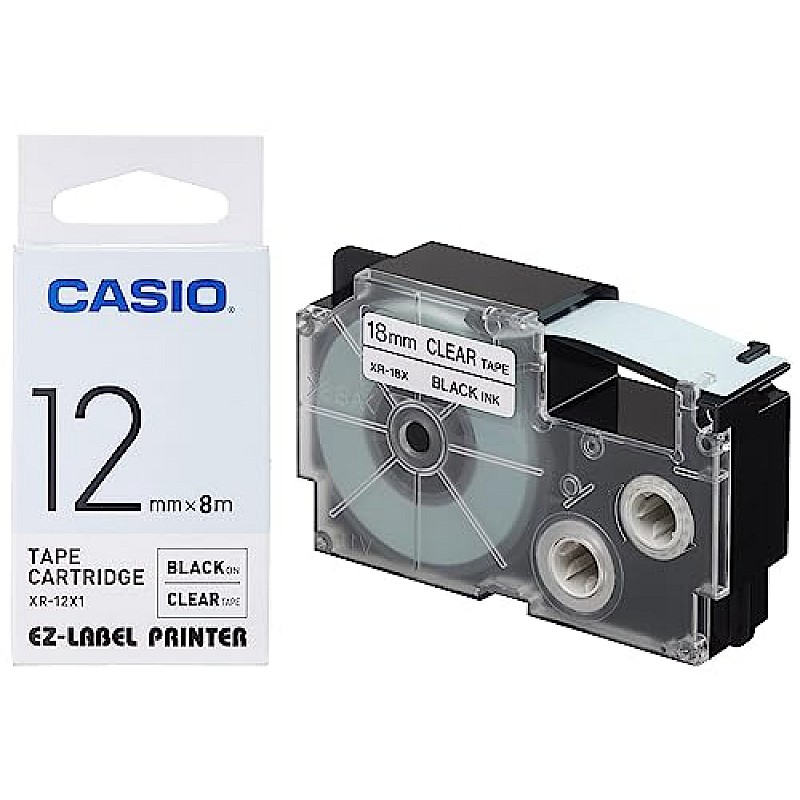 Casio XR-12X Label Printer Tape (Clear)