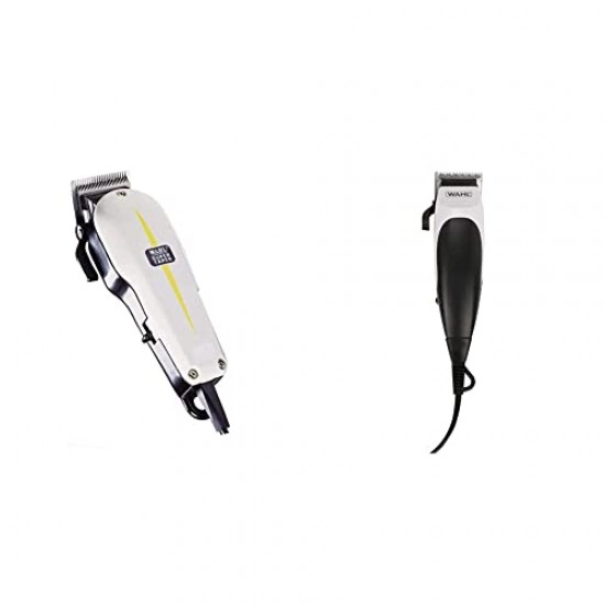 Wahl 08466-424 Corded Super Taper Hair Clipper; 6000 rpm; 1-2 mm cutting length, 4 Guide Combs (3mm-13mm), Designed for Tapering