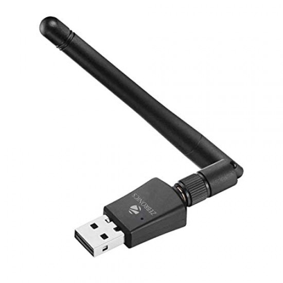 Zebronics ZEB-USB300WFD, 300Mbps WiFi USB Adapter with Advanced Security WPA/WPA2 encryption Standards, External Antenna (Black)