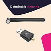 Zebronics ZEB-USB300WFD, 300Mbps WiFi USB Adapter with Advanced Security WPA/WPA2 encryption Standards, External Antenna (Black)