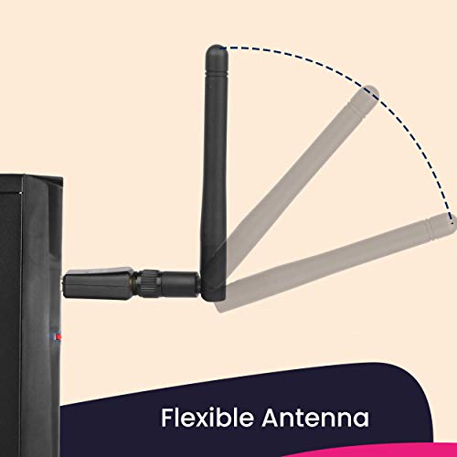 Zebronics ZEB-USB300WFD, 300Mbps WiFi USB Adapter with Advanced Security WPA/WPA2 encryption Standards, External Antenna (Black) Zebronics ZEB-USB300WFD, 300Mbps WiFi USB Adapter with Advanced Security WPA/WPA2 encryption Standards, External Antenna (Black)
