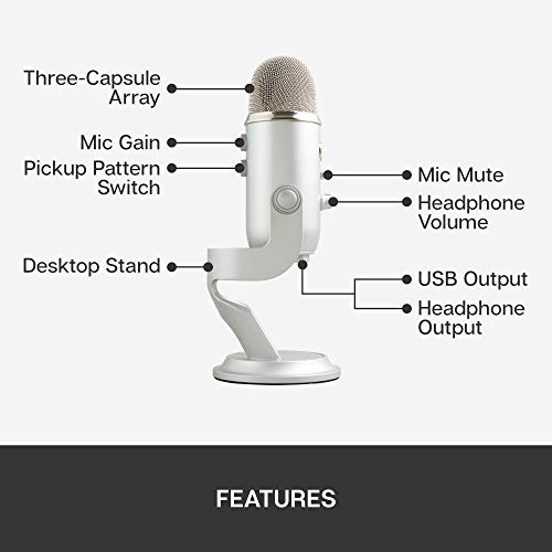 Blue Yeti USB Microphone for Recording, Streaming, Gaming, Podcasting on PC and Mac Blue Yeti USB Microphone for Recording, Streaming, Gaming, Podcasting on PC and Mac