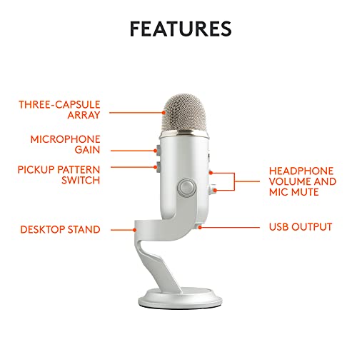 Blue Yeti USB Microphone for Recording, Streaming, Gaming, Podcasting on PC and Mac Blue Yeti USB Microphone for Recording, Streaming, Gaming, Podcasting on PC and Mac