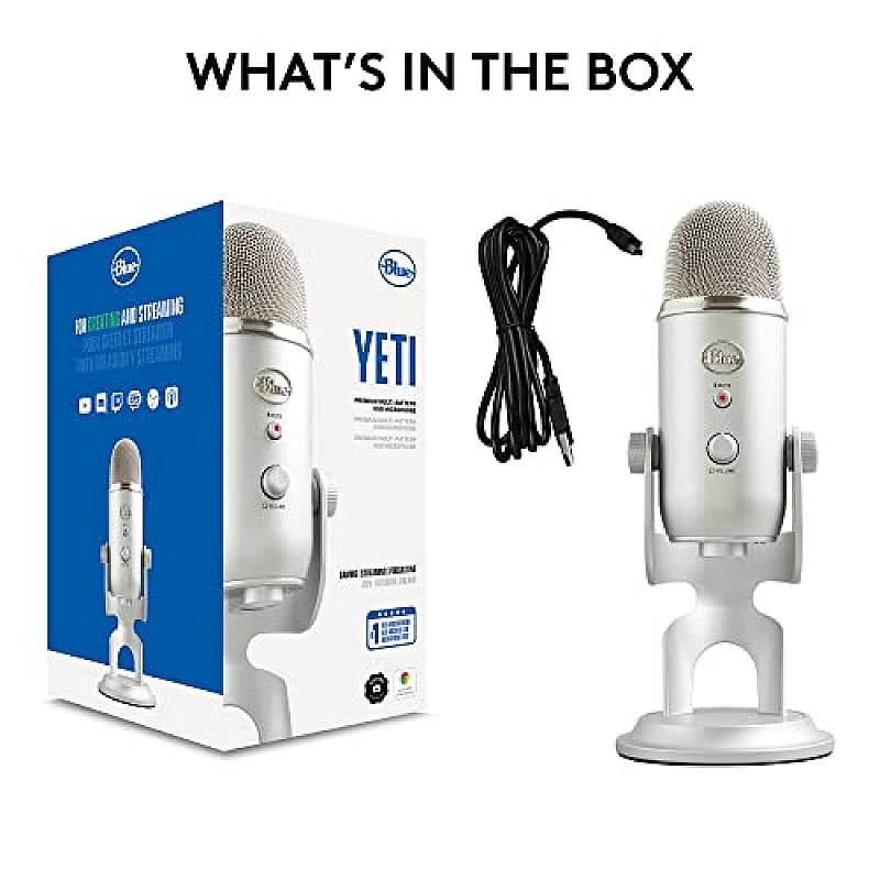 Blue Yeti USB Microphone for Recording, Streaming, Gaming, Podcasting on PC and Mac