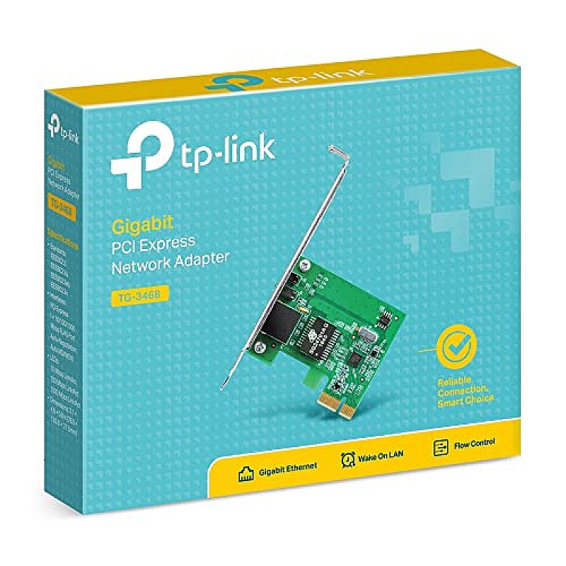 TP-LINK TG-3468 Gigabit PCI Express Network Adapter - Green, 32-bit 10/100/1000 Mbps RJ45 Port PCI Ethernet Card