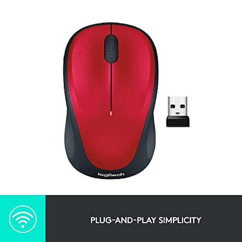 Logitech M235 Wireless Mouse, 1000 DPI Optical Tracking, 12 Month Life Battery