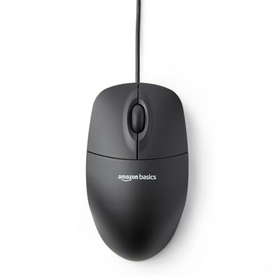 AmazonBasics 3-Button USB Wired Mouse (Black) - 1.5 M Cable
