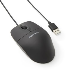 AmazonBasics 3-Button USB Wired Mouse (Black) - 1.5 M Cable