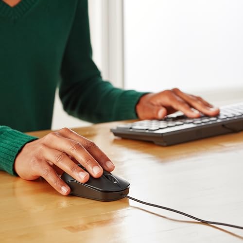AmazonBasics 3-Button USB Wired Mouse (Black) - 1.5 M Cable AmazonBasics 3-Button USB Wired Mouse (Black) - 1.5 M Cable