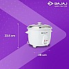 Bajaj RCX 1.8 DLX Rice Cooker, 1.8 Litre , White