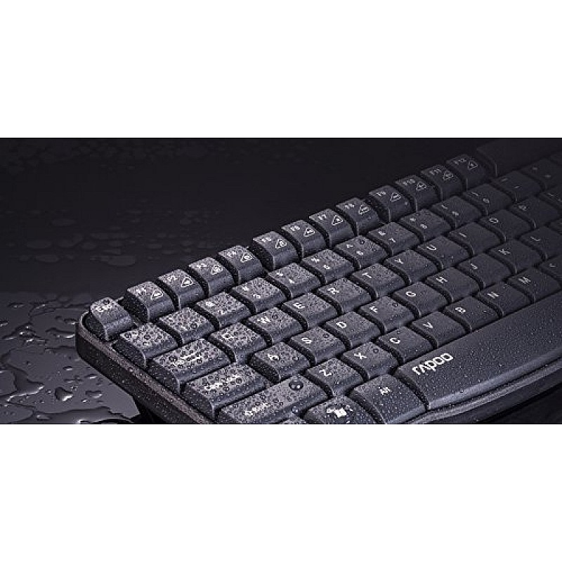 Rapoo E1050 2.4G Anti-Splash Wireless Keyboard (Black)