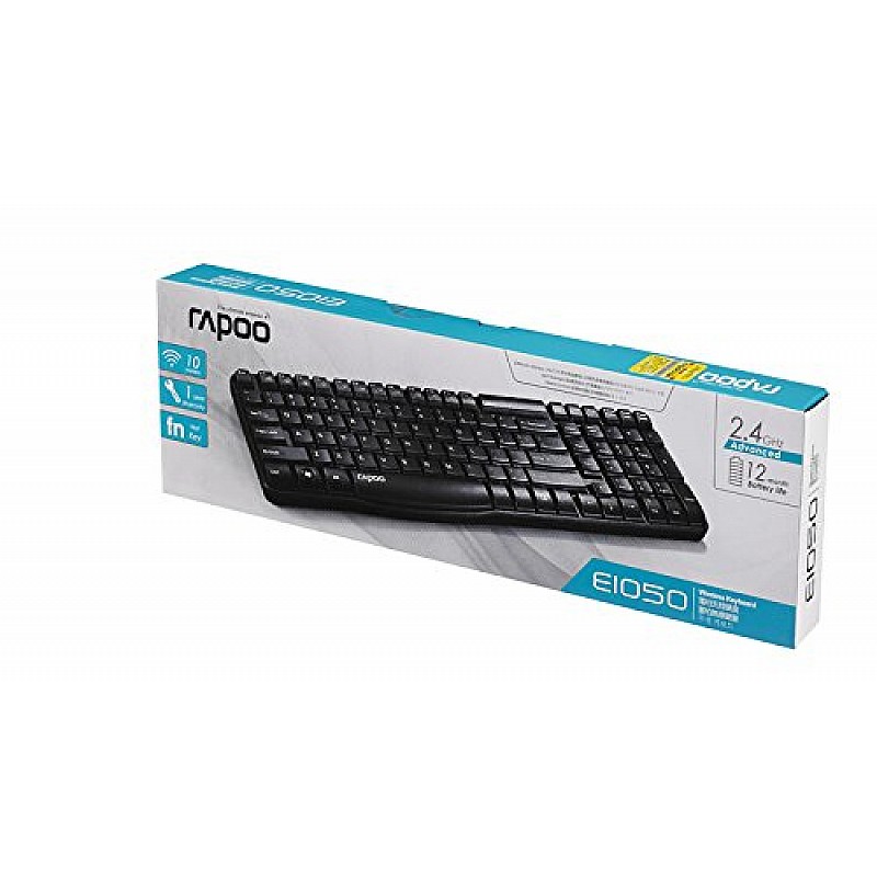 Rapoo E1050 2.4G Anti-Splash Wireless Keyboard (Black)