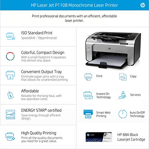 HP LaserJet P1108 Mono Laser Printer (Refurbished) HP LaserJet P1108 Mono Laser Printer (Refurbished)