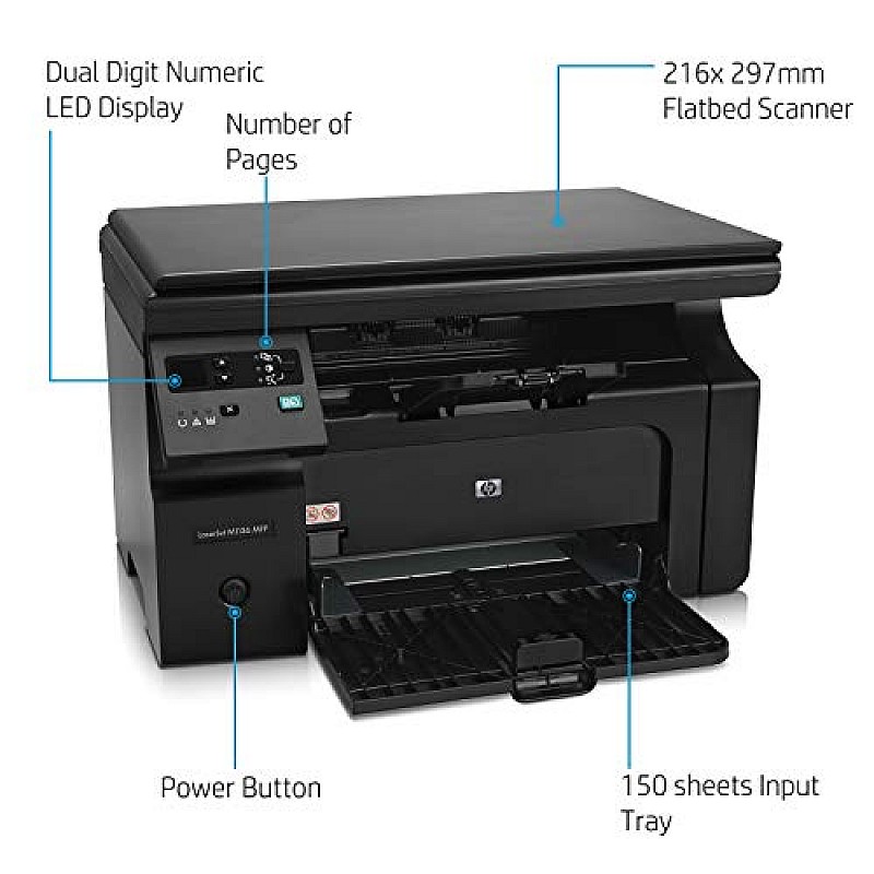 HP Laserjet Pro M1136 Multifunction Monochrome Laser Printer (Black) refurbished