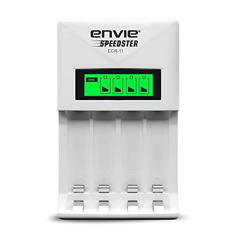 ENVIE® (ECR 11) Speedster Fast Charger for AA & AAA Rechargeable Batteries (with LCD Display)