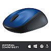 Logitech M235 Wireless Mouse, 1000 DPI Optical Tracking, 12 Month Life Battery (Blue)