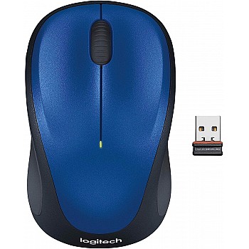 Logitech M235 Wireless Mouse, 1000 DPI Optical Tracking, 12 Month Life Battery (Blue)