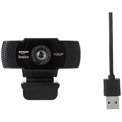 Amazon Basics Manual Focus Full HD 1080P 2.1 Megapixel 30 FPS Web Camera (Black) Amazon Basics Manual Focus Full HD 1080P 2.1 Megapixel 30 FPS Web Camera (Black)