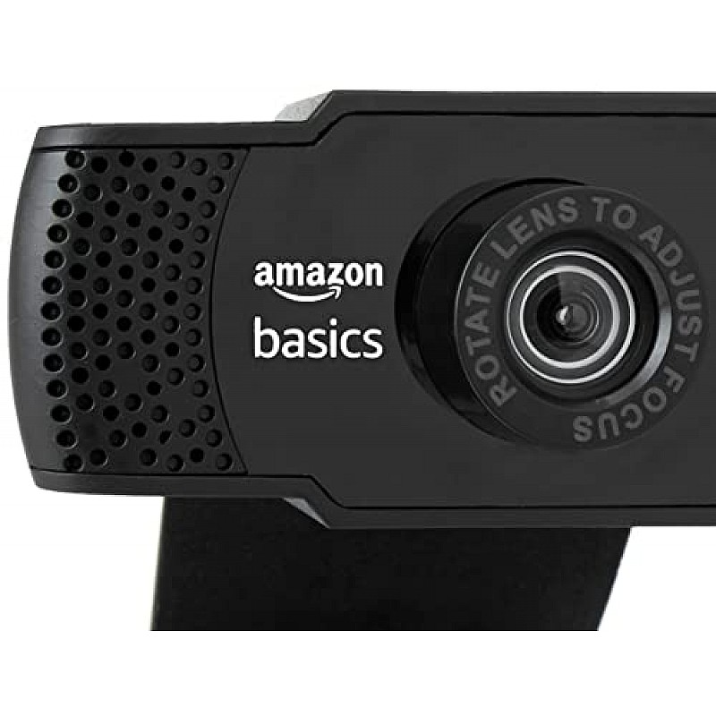 Amazon Basics Manual Focus Full HD 1080P 2.1 Megapixel 30 FPS Web Camera (Black)