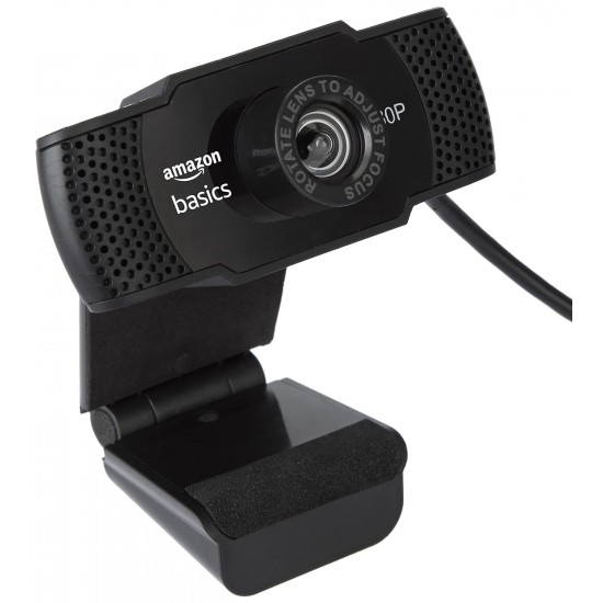 Amazon Basics Manual Focus Full HD 1080P 2.1 Megapixel 30 FPS Web Camera (Black)