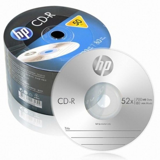 HP CD-R 700MB 50 Blank CD Compact Disk Wrap Professional Recordable 52x Speed Silver (14218)