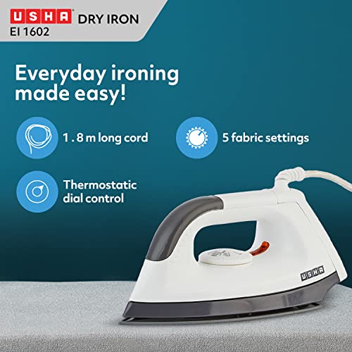 USHA EI 1602 1000 W Lightweight Dry Iron with Non-Stick Soleplate (Multi-colour) USHA EI 1602 1000 W Lightweight Dry Iron with Non-Stick Soleplate (Multi-colour)