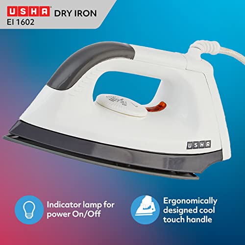 USHA EI 1602 1000 W Lightweight Dry Iron with Non-Stick Soleplate (Multi-colour) USHA EI 1602 1000 W Lightweight Dry Iron with Non-Stick Soleplate (Multi-colour)