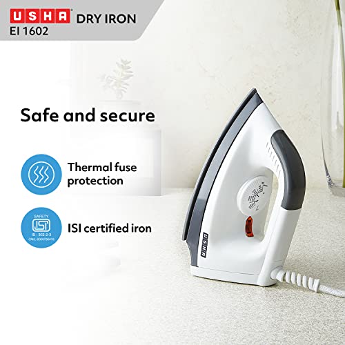 USHA EI 1602 1000 W Lightweight Dry Iron with Non-Stick Soleplate (Multi-colour) USHA EI 1602 1000 W Lightweight Dry Iron with Non-Stick Soleplate (Multi-colour)