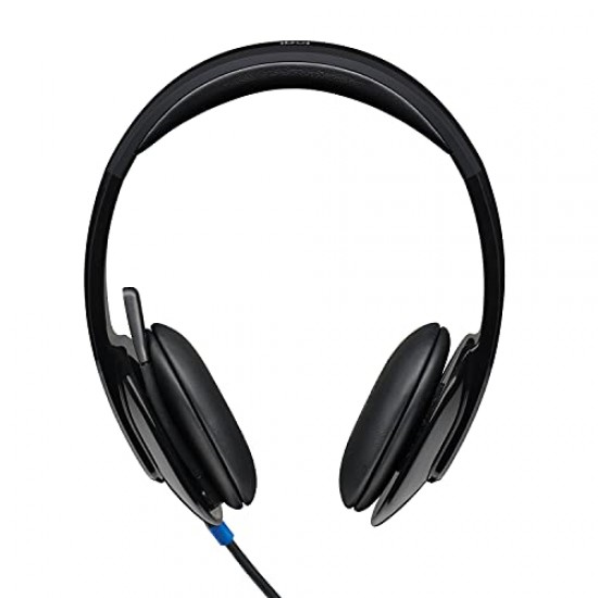 Logitech H540 Stereo Wired On Ear Headphones With Mic With Noise-Cancelling Usb, On Ear Controls (Black)