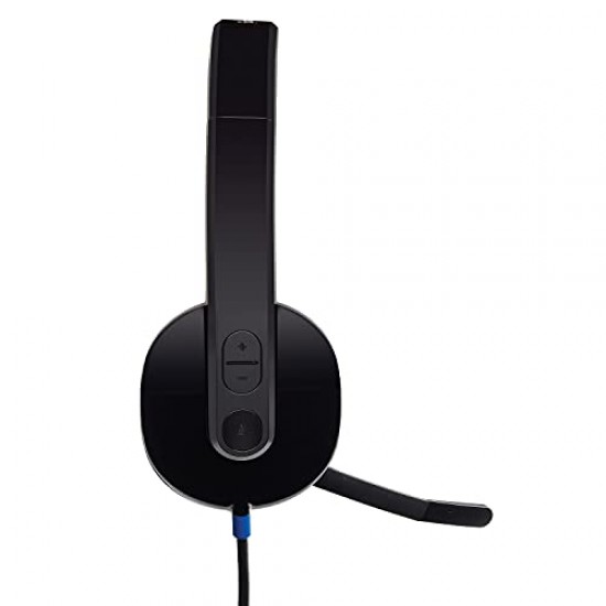 Logitech H540 Stereo Wired On Ear Headphones With Mic With Noise-Cancelling Usb, On Ear Controls (Black)