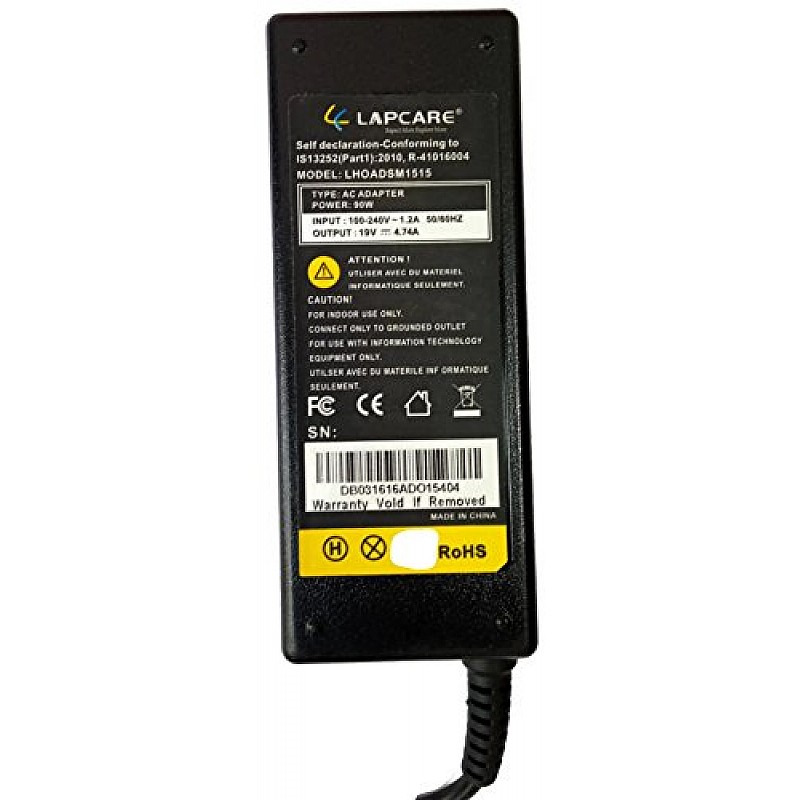 Lapcare Adapter for HP 19v 4.74a 90W Smart -Black