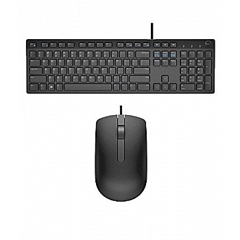 Dell USB Wired Keyboard and Mouse Set (Black) KB216+MS116