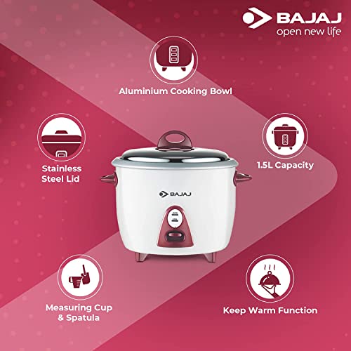 Bajaj Majesty New RCX 3 350-Watt Multifunction Rice Cooker (White And Pink) Bajaj Majesty New RCX 3 350-Watt Multifunction Rice Cooker (White And Pink)