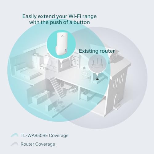 TP-Link TL-WA850RE Single Band 300Mbps RJ45 Wireless Range Extender White TP-Link TL-WA850RE Single Band 300Mbps RJ45 Wireless Range Extender White