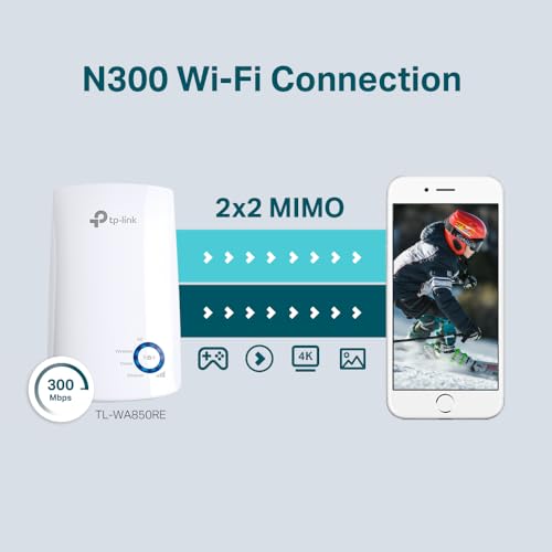 TP-Link TL-WA850RE Single Band 300Mbps RJ45 Wireless Range Extender White TP-Link TL-WA850RE Single Band 300Mbps RJ45 Wireless Range Extender White