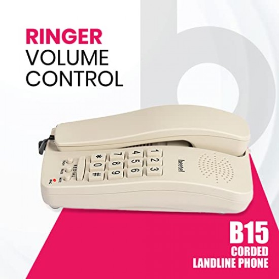 Beetel B15 Basic Corded Landline Phone (Warm Gray)