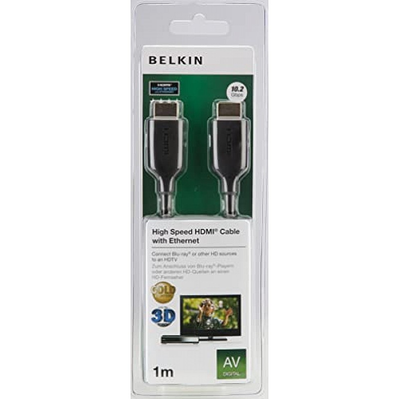 Belkin F3Y021bt1m High Speed HDMI Cable with Ethernet - 1 Meter