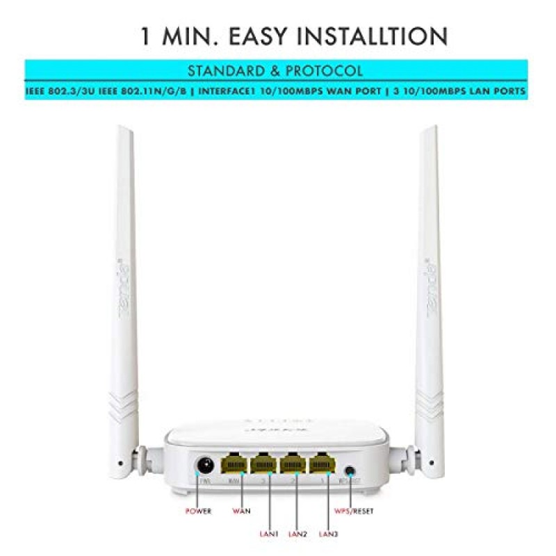Tenda N Series Home WiFi Router (N301) White Tenda N Series Home WiFi Router (N301) White