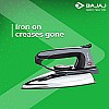 Bajaj DX-2 600W Dry Iron with Advance Soleplate and Anti-bacterial German Coating Technology, Black