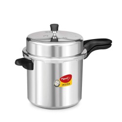 Pigeon by Stovekraft 106 Deluxe Aluminium Outer Lid Pressure Cooker, 12 Litres,Silver
