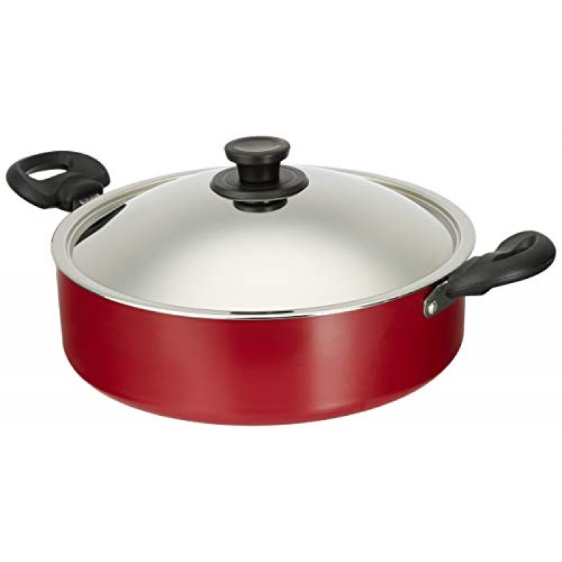 Pigeon by Stovekraft Non-Stick Biriyani Pot with Lid, 5 Litres, Red, Aluminium