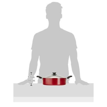 Pigeon by Stovekraft Non-Stick Biriyani Pot with Lid, 5 Litres, Red, Aluminium Pigeon by Stovekraft Non-Stick Biriyani Pot with Lid, 5 Litres, Red, Aluminium