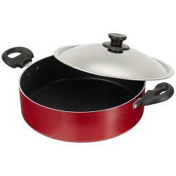 Pigeon by Stovekraft Non-Stick Biriyani Pot with Lid, 5 Litres, Red, Aluminium