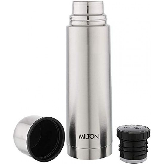 Milton Plain Lid 1000 Thermosteel Vacuum Insulated Flask with Jacket 1000 ml Hot and Cold Water Bottle