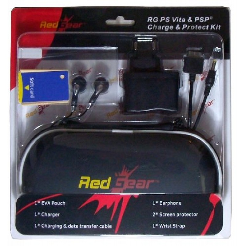 Red Gear PS Vita and PSP Charger and protection Kit - 2052